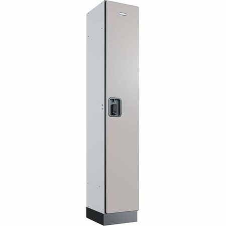 GLOBAL INDUSTRIAL 1-Tier 1 Door Digital Wood Locker, 12inW x 15inD x 72inH, Gray, Unassembled 290680